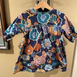 3T Pink Chicken flower print smock dress